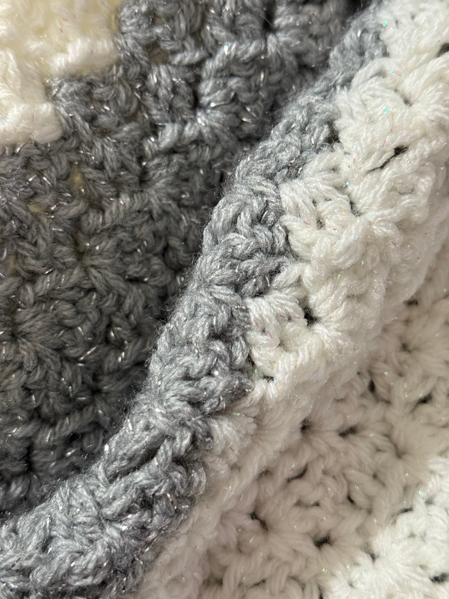 White and Silver metallic blanket