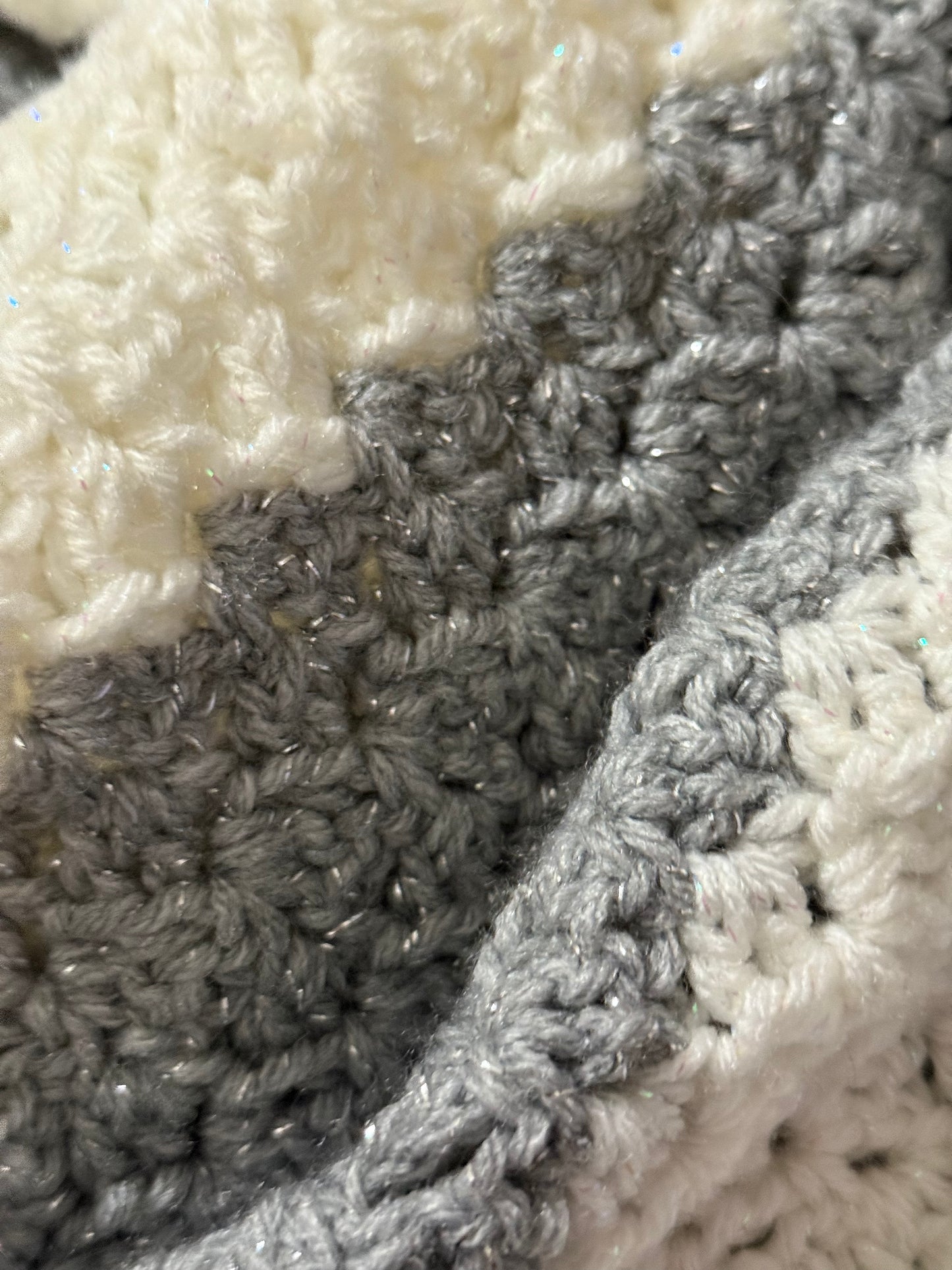 White and Silver metallic blanket